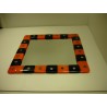 miroir encadrement verre de murano noir et rouge