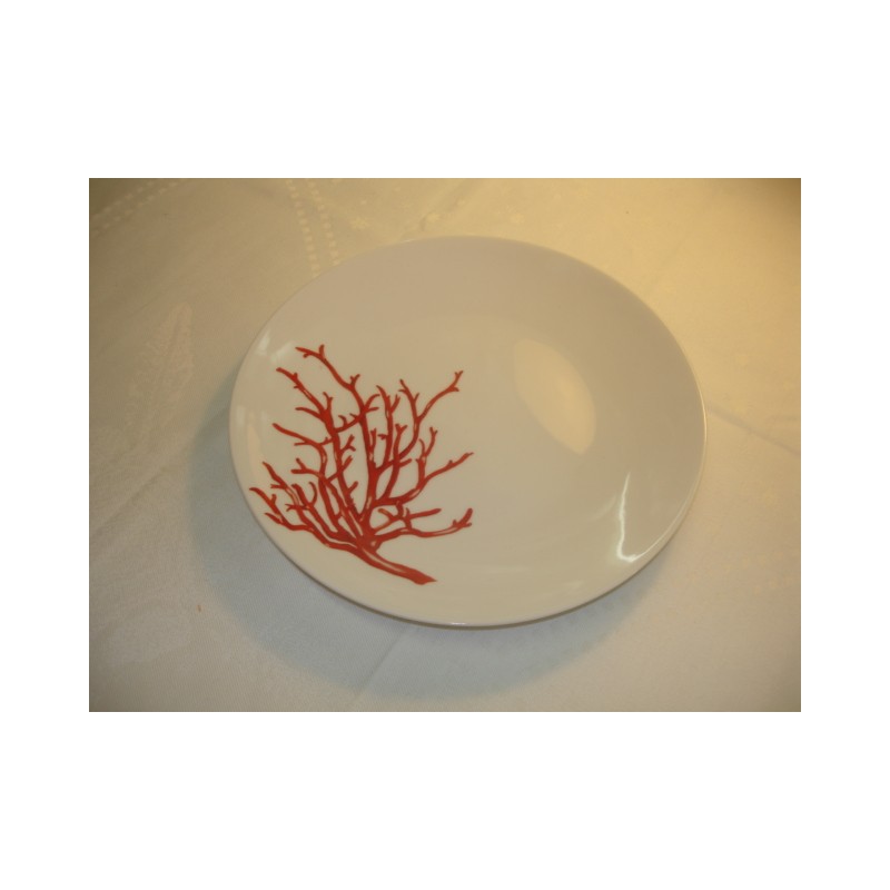 assiette dessert motif corail en harmonie avec les d