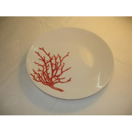 assiette dessert motif corail en harmonie avec les d