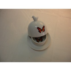 BEURRIER DECORE EN PORCELAINE