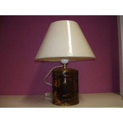 LAMPES EN PORCELAINE DECOREE  HT 32.5CM DIAM 11CM AVEC ABAT JOUR