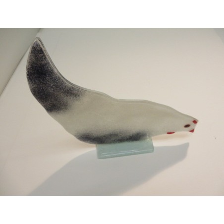 GRANDE POULE BLANCHE ET NOIRE LARG 27CM HT 22CM
