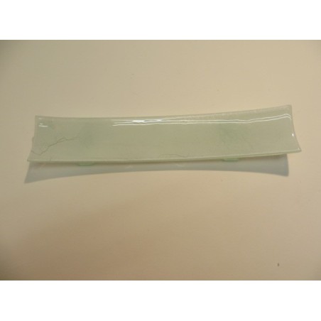 PLATEAU EN VERRE POUR MIGNARDISES BLANC LONG 28CM LARG 5CM