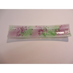 PLATEAU EN VERRE POUR MIGNARDISES BLANC LONG 28CM LARG 5CM