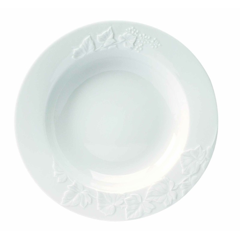 ASSIETTE CREUSE A AILE DIAM 220mm MOTIF LIERRE