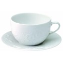 PAIRE TASSE A DEJEUNER 40CL TASSE ET SOUCOUPE PROMENADE MOTIF FRAISES DES BOIS