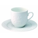 TASSE  ET SOUCOUPE GRAND CAFE 20CL MOTIF VIOLETTES
