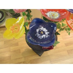 FLEURS EN VERRE DIFFERENTES COULEURS DIAM.15CM