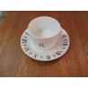 PETIT DEJEUNER HORLOGE EN PORCELAINE DE LIMOGES 30CL TASSE ET SOUCOUPE