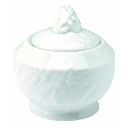 SUCRIER EN PORCELAINE BLANCHE PROMENADE DANS LA FORET 40CL MOTIF FICAIRE